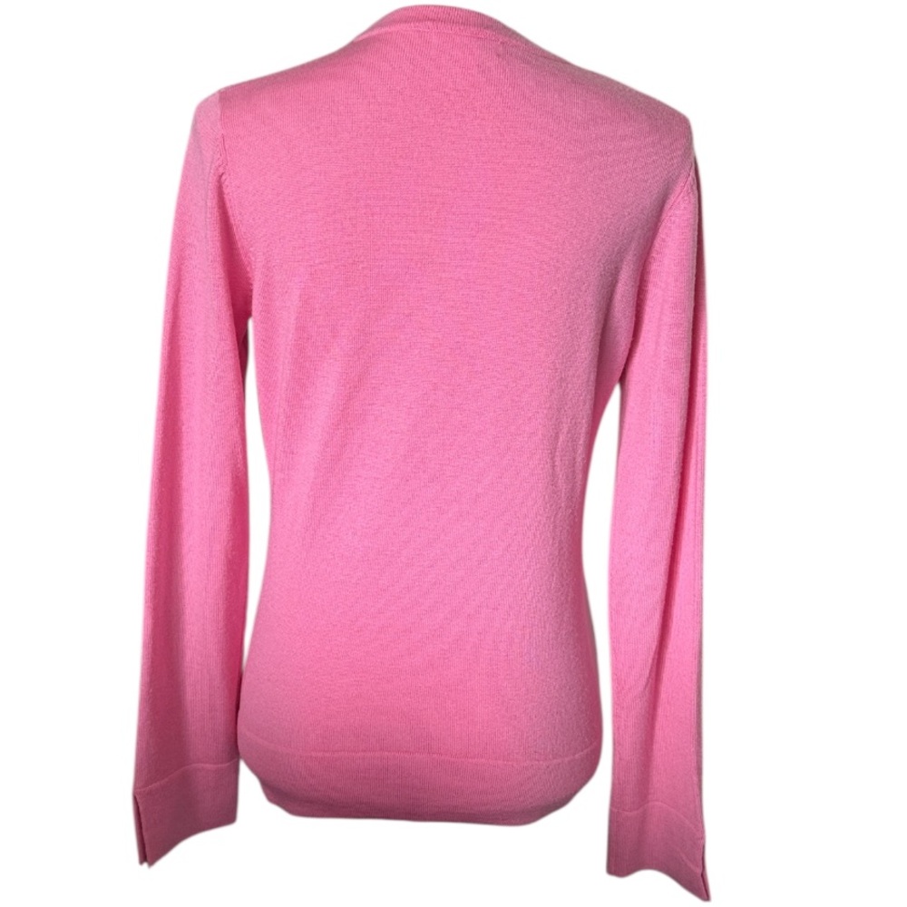 LILLY PULITIZER Argyle Pink Gray Ivory Button Sweater Merino Wool Medium - Picture 5 of 10